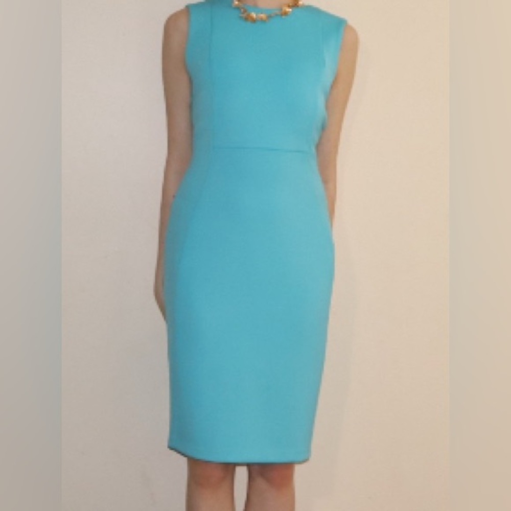 Calvin Klein Aqua Sheath Midi Dress
